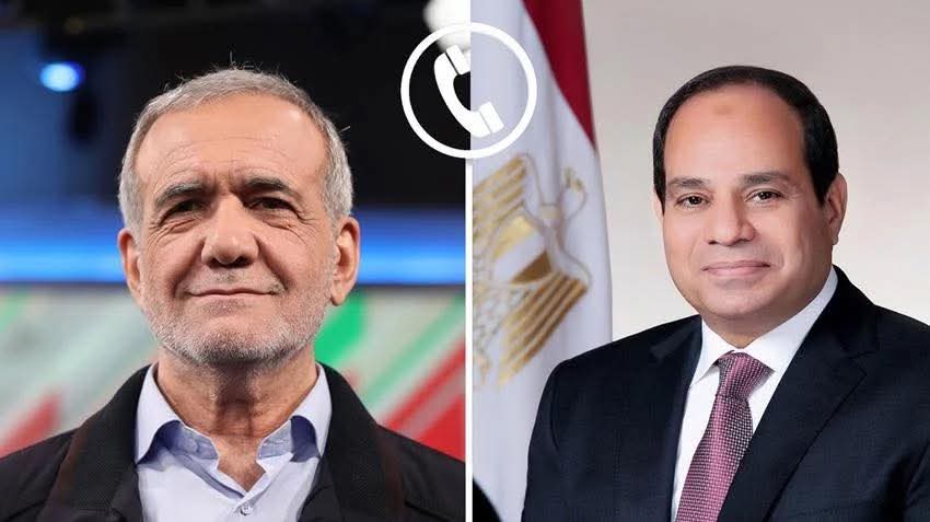 خلال اتصال هاتفي بنظيره الإيراني الرئيس السيسي يعرب عن رفض مصر القاطع للهجوم الصاروخي على قطر