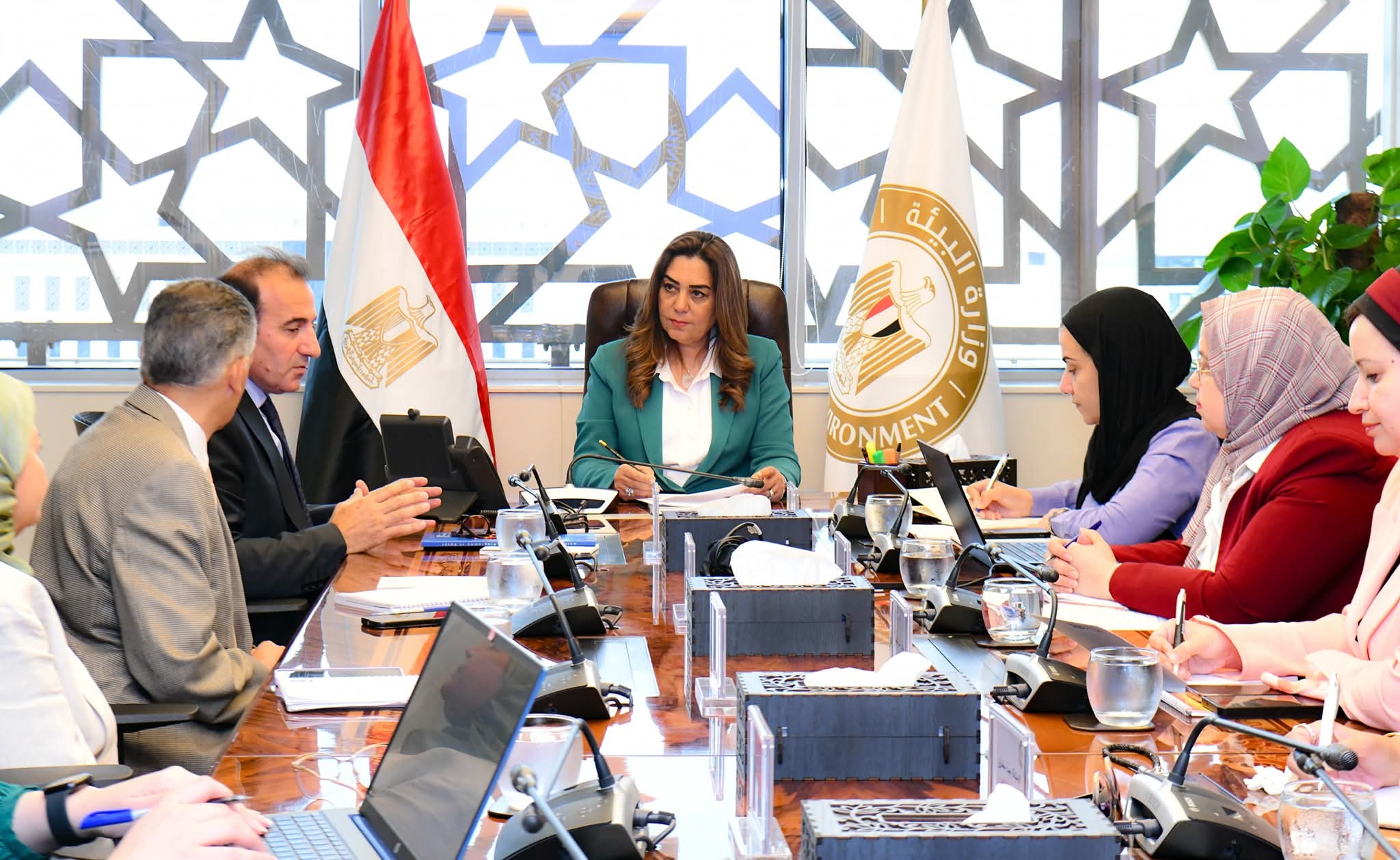 القائم بأعمال وزير البيئة تلتقي فريق عمل برنامج الأمم المتحدة الإنمائي لبحث نتائج التعاون في المشروعات المشتركة