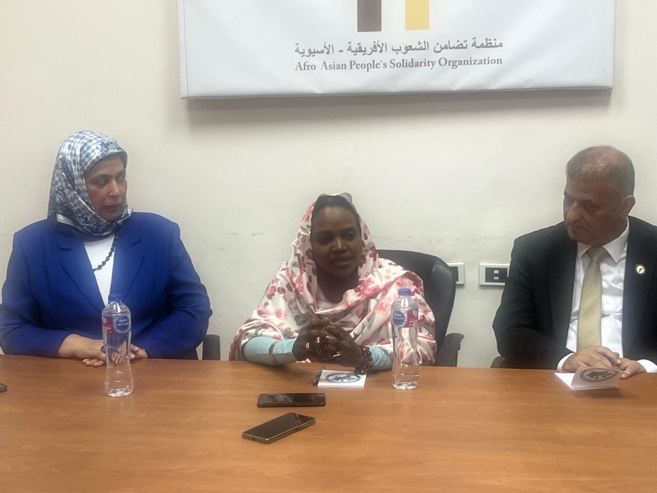 منظمة تضامن الشعوب الأفريقية الآسيوية واتحاد الإعلاميين يؤكدان دعمهما للسودان خلال استقبال وزيرة الموارد البشرية بالقاهرة
