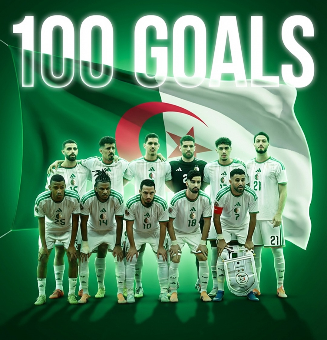 الجزائر  تقسو على السودان بثلاثية وتصل للهدف رقم 100